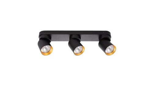 Lampa sufitowa Andy 3xGU10 Czarny + Złoty ML9937 Milagro