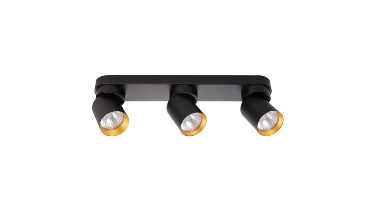 Lampa sufitowa Andy 3xGU10 Czarny + Złoty ML9937 Milagro