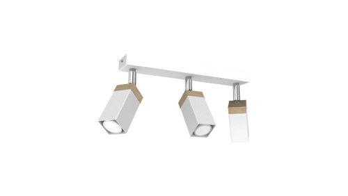 Lampa sufitowa SOLO SAWN WHITE / PATINATED WOOD 3x mini GU10 MLP7479 Milagro