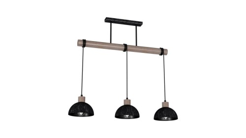 Lampa wisząca ERIK Sawn black/Patinated wood 3XE27 MLP7640 Milagro