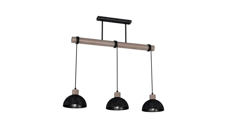 Lampa wisząca ERIK Sawn black/Patinated wood 3XE27 MLP7640 Milagro