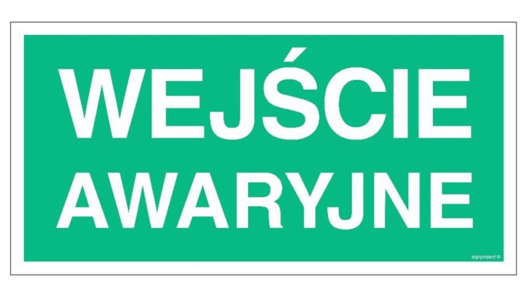 ZNAK - AC050 Wejście awaryjne 60 x 30 cm KS - Folia podłogowa foto.