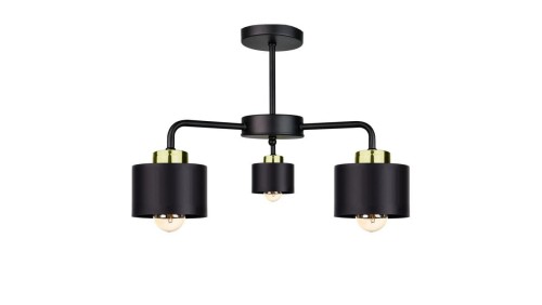 Lampa sufitowa nowoczesna 3x E27 SIMPLY BLACK/GOLD