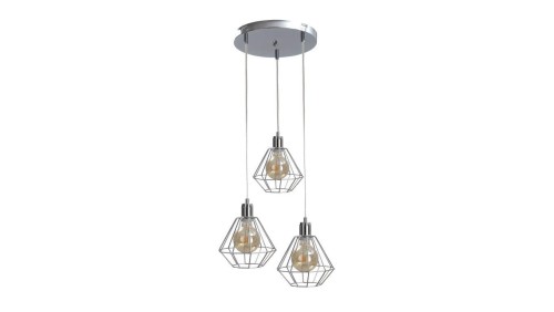 Lampa wisząca loftowa 3x E27 FOSKAL SILVER
