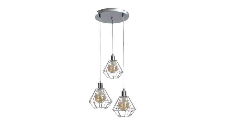 Lampa wisząca loftowa 3x E27 FOSKAL SILVER