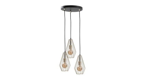 Lampa wisząca loftowa 3x E27 GEO GOLD