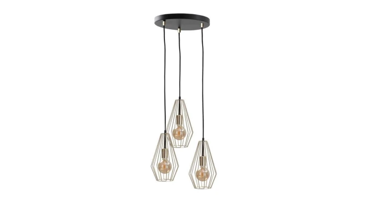 Lampa wisząca loftowa 3x E27 GEO GOLD