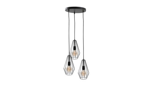 Lampa wisząca loftowa 3x E27 LEX BLACK