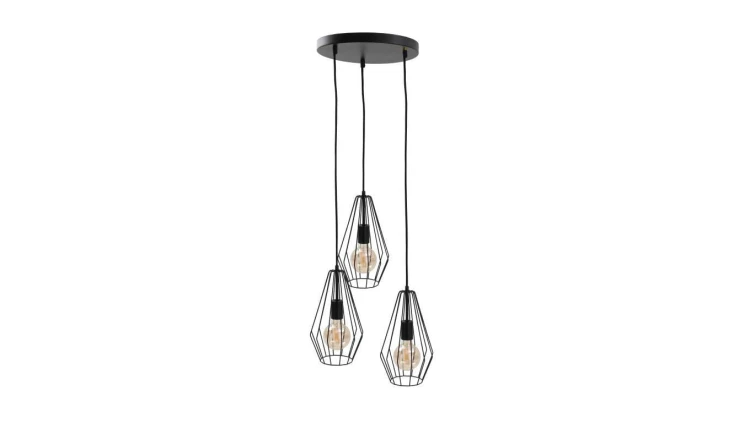 Lampa wisząca loftowa 3x E27 LEX BLACK