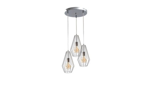 Lampa wisząca loftowa 3x E27 LEX SILVER