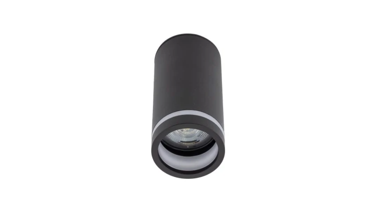 Lampa sufitowa spot czarny – tuba natynkowa JET BLACK DOWNLIGHT 1* GU10 6918 TK Lighting