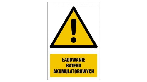 ZNAK - GF044 Ładowanie baterii akumulatorowych 70 x 105 cm PN - Płyta 1mm