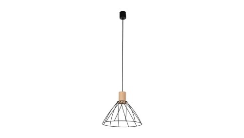 Zwis lampa wisząca czarna/sosna MODESTO WOOD w stylu retro na GU10 10156 TK Lighting