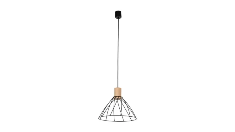 Zwis lampa wisząca czarna/sosna MODESTO WOOD w stylu retro na GU10 10156 TK Lighting