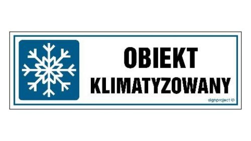 ZNAK - NC024 Obiekt klimatyzowany 30 x 10 cm PN - Płyta 1mm