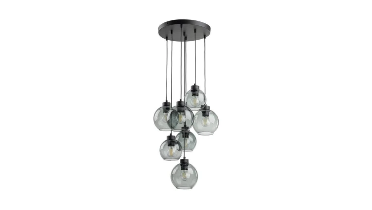 Lampa wisząca CUBUS z grafitowymi zwisającymi szklanymi kloszami na rozecie do salonu 10207 TK Lighting