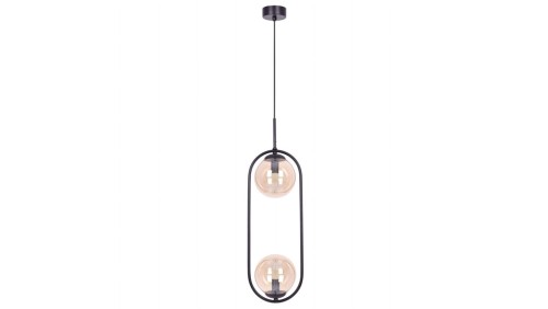Lampa wisząca na E14 z dwoma szklanym bursztynowymi kloszami K-5121 Kaja Lighting