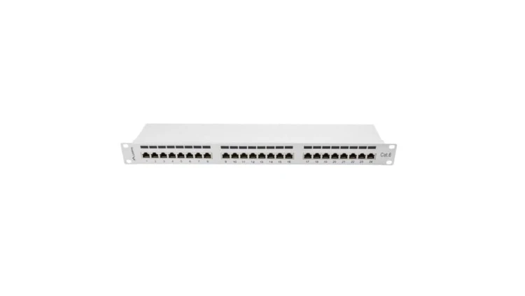 Patch panel RACK 19 kat.6 24p FTP 1U szary LANBERG