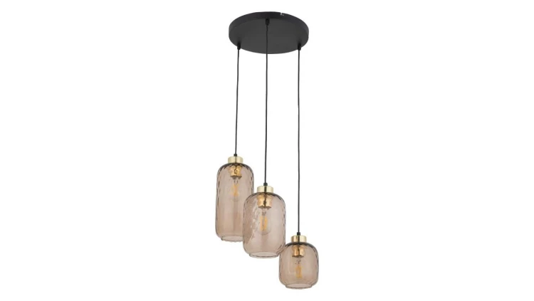 Lampa wisząca szklana PESCARA 3xE27 okrągła rozeta 4576 TK Lighting