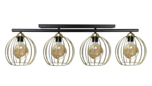 Lampa sufitowa nowoczesna 4xE27 BACCA BLACK/GOLD