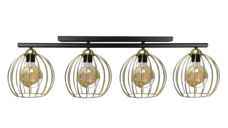 Lampa sufitowa nowoczesna 4xE27 BACCA BLACK/GOLD