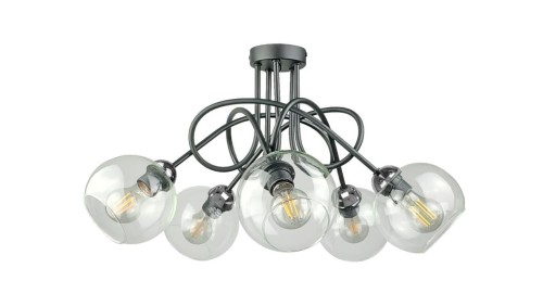 Lampa sufitowa nowoczesna 5xE27 EVIE BLACK/SILVER