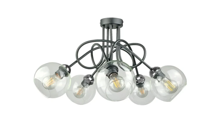 Lampa sufitowa nowoczesna 5xE27 EVIE BLACK/SILVER