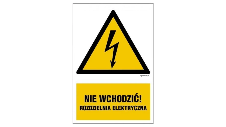 ZNAK - HA030 Nie wchodzić ! Rozdzielnia Elektryczna 70 x 105 cm FN - Folia samoprzylepna