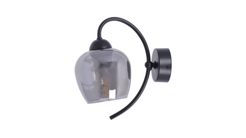 Lampa ścienna kinkiet SARA, grafitowy szklany klosz, do salonu K-5197 Kaja Lighting