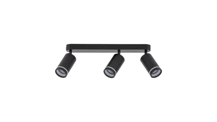 Lampa sufitowa czarna 3x reflektorki na listwie JET BLACK 3*GU10 6914 TK Lighting