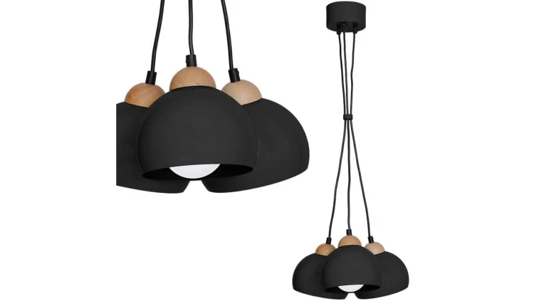 Lampa wisząca DAMA BLACK 3xE27 MLP6580 Milagro