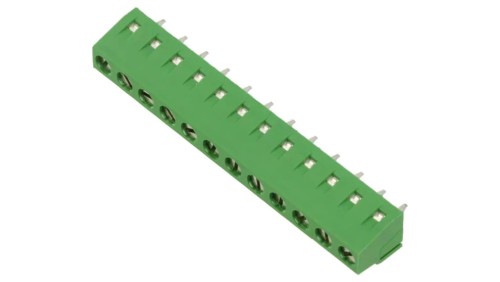 1-282836-2 Listwa zaciskowa do druku kątowe 90 5mm tory 12 na PCB 300V