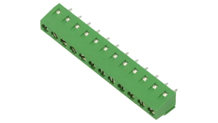 1-282836-2 Listwa zaciskowa do druku kątowe 90 5mm tory 12 na PCB 300V