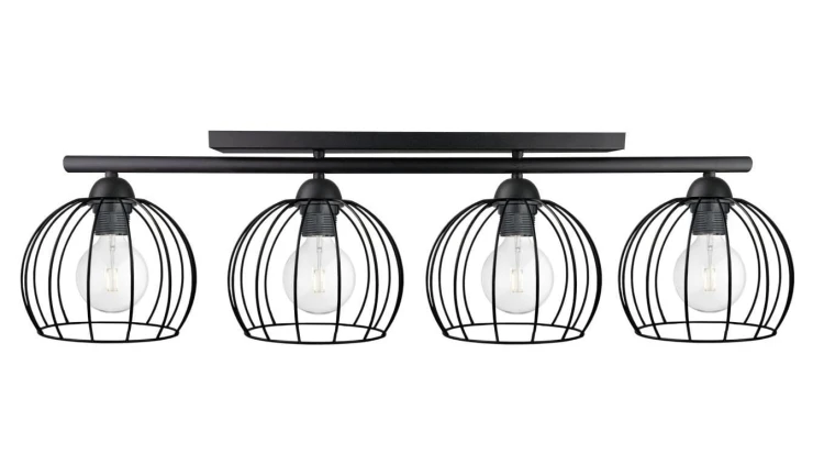 Lampa sufitowa nowoczesna 4xE27 BACCA BLACK