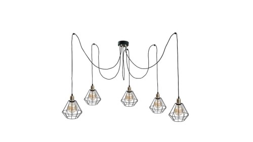 Lampa wisząca loftowa 5xE27 FOSKAL GOLD