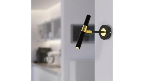 Kinkiet Lagos czarny do sypialni, z włącznikiem i gniazdem USB, regulowane czarne ramię na G9 10200 TK Lighting