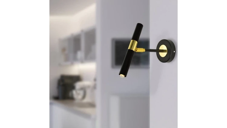 Kinkiet Lagos czarny do sypialni, z włącznikiem i gniazdem USB, regulowane czarne ramię na G9 10200 TK Lighting