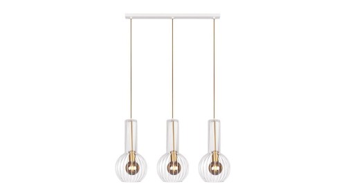 Listwa biała z wiszącymi drucianymi lampami z serii ARVI WHITE K-4526 Kaja Lighting
