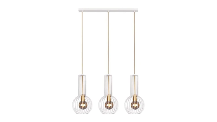Listwa biała z wiszącymi drucianymi lampami z serii ARVI WHITE K-4526 Kaja Lighting