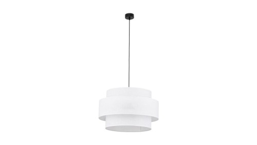 Lampa wisząca z białej tkaniny średnica 50cm CALISTO WHITE 3xE27 5363 TK Lighting
