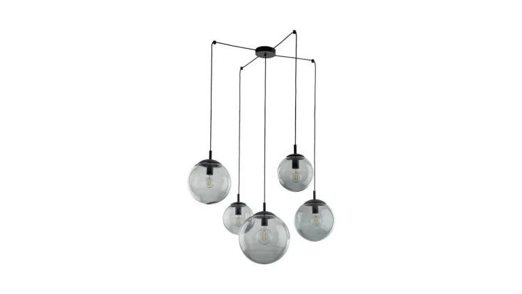 Lampa wisząca ESME 5382 grafitowe szklane klosze 5xE27 TK Lighting