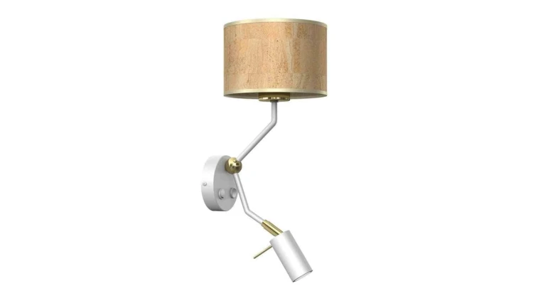 Kinkiet CORK White/Cork 1xE27 + Mini GU10 MLP7516 Milagro