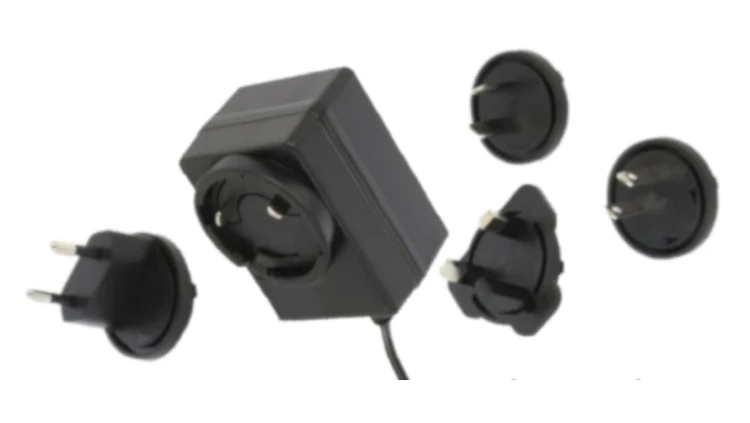 POSB12100A-E1/U1/U2/A3 czarny adapter horyzontalny, 12V/1A/12W wtyk AC: EU/US/UK/AU. wtyk DC:2.1/5.5(+)