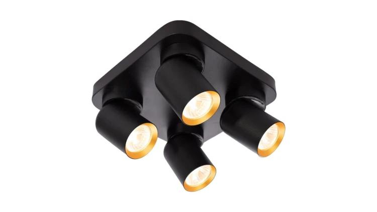 Lampa sufitowa Andy 4xGU10 Kwadrat Czarny + Złoty ML9941 Milagro