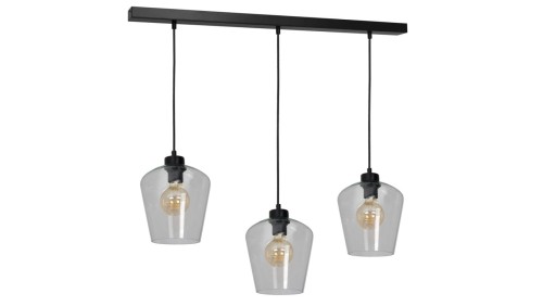 Lampa wisząca elipsa z grafitowym kloszem czarna z serii DAVOS K-5110 Kaja Lighting