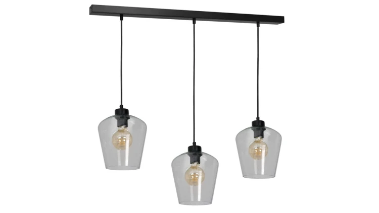 Lampa wisząca elipsa z grafitowym kloszem czarna z serii DAVOS K-5110 Kaja Lighting