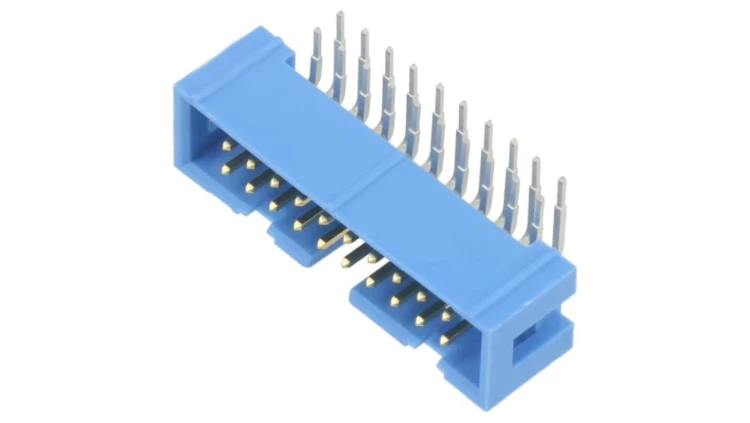 2-1761605-7 Gniazdo IDC męskie PIN: 20 kątowe 90 THT złocony 2,54mm