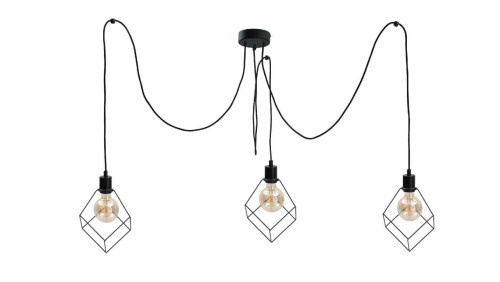 Lampa wisząca loftowa 3 xE27 RUBEN BLACK