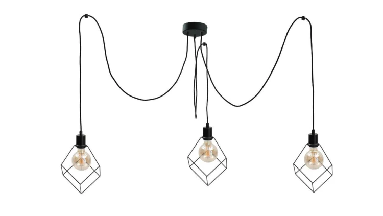 Lampa wisząca loftowa 3 xE27 RUBEN BLACK