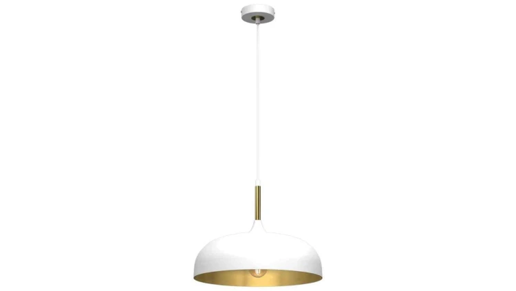 Lampa wisząca LINCOLN WHITE/GOLD 1xE27 35cm MLP8031 Milagro